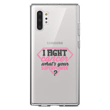 DistinctInk® Clear Shockproof Hybrid Case for Apple iPhone / Samsung Galaxy / Google Pixel - I Fight Cancer What's Your Superpower