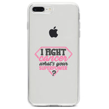 DistinctInk® Clear Shockproof Hybrid Case for Apple iPhone / Samsung Galaxy / Google Pixel - I Fight Cancer What's Your Superpower