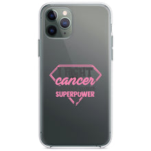 DistinctInk® Clear Shockproof Hybrid Case for Apple iPhone / Samsung Galaxy / Google Pixel - I Fight Cancer What's Your Superpower