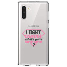 DistinctInk® Clear Shockproof Hybrid Case for Apple iPhone / Samsung Galaxy / Google Pixel - I Fight Cancer What's Your Superpower