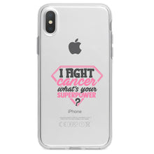 DistinctInk® Clear Shockproof Hybrid Case for Apple iPhone / Samsung Galaxy / Google Pixel - I Fight Cancer What's Your Superpower