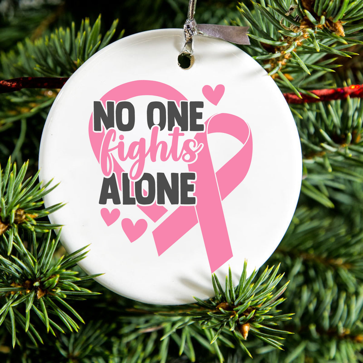 No One Fights Alone Ceramic Ornament, view 2