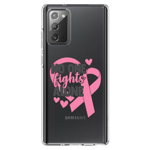 DistinctInk® Clear Shockproof Hybrid Case for Apple iPhone / Samsung Galaxy / Google Pixel - Pink Ribbon Cancer - No One Fights Alone