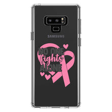 DistinctInk® Clear Shockproof Hybrid Case for Apple iPhone / Samsung Galaxy / Google Pixel - Pink Ribbon Cancer - No One Fights Alone