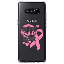 DistinctInk® Clear Shockproof Hybrid Case for Apple iPhone / Samsung Galaxy / Google Pixel - Pink Ribbon Cancer - No One Fights Alone