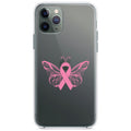 Pink Ribbon Cancer, Butterfly Clear Shockproof iPhone Case