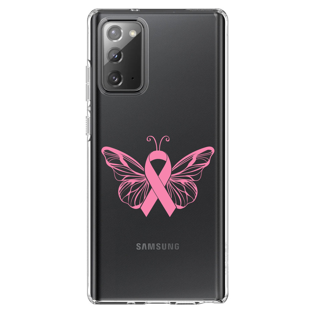 Pink Ribbon Cancer, Butterfly Clear Shockproof iPhone Case, view 8