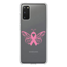 DistinctInk® Clear Shockproof Hybrid Case for Apple iPhone / Samsung Galaxy / Google Pixel - Pink Ribbon Cancer - Butterfly