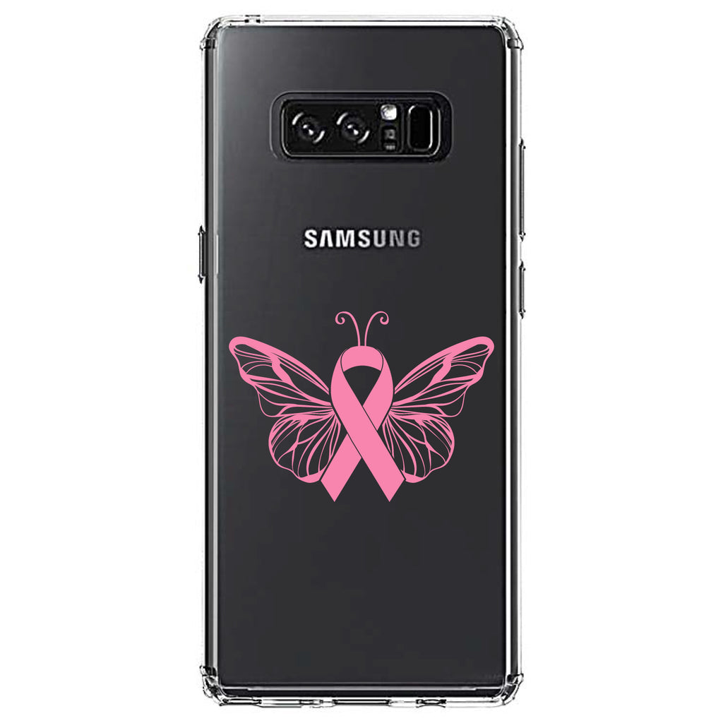 Pink Ribbon Cancer, Butterfly Clear Shockproof iPhone Case, view 12
