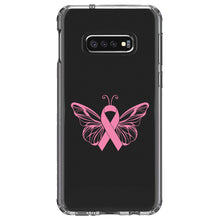 DistinctInk® Clear Shockproof Hybrid Case for Apple iPhone / Samsung Galaxy / Google Pixel - Pink Ribbon Cancer - Butterfly
