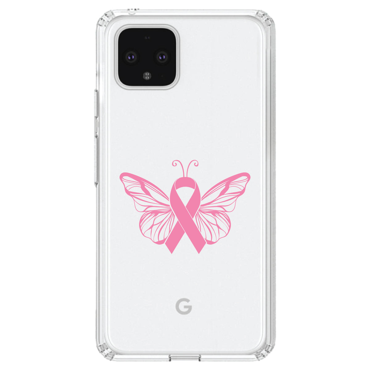 Pink Ribbon Cancer, Butterfly Clear Shockproof iPhone Case, view 23