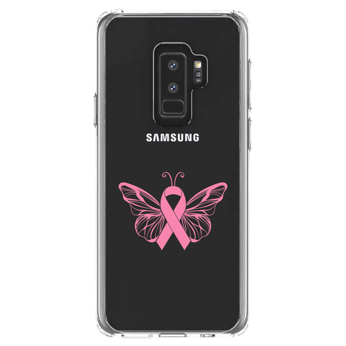 Pink Ribbon Cancer, Butterfly Clear Shockproof iPhone Case, view 20