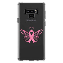 DistinctInk® Clear Shockproof Hybrid Case for Apple iPhone / Samsung Galaxy / Google Pixel - Pink Ribbon Cancer - Butterfly