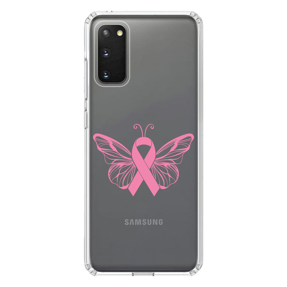 Pink Ribbon Cancer, Butterfly Clear Shockproof iPhone Case, view 15
