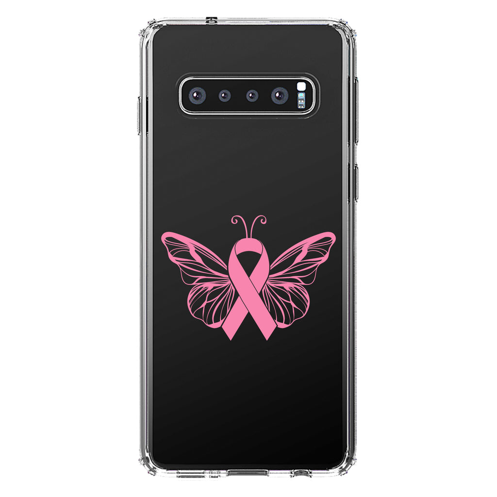 Pink Ribbon Cancer, Butterfly Clear Shockproof iPhone Case, view 17