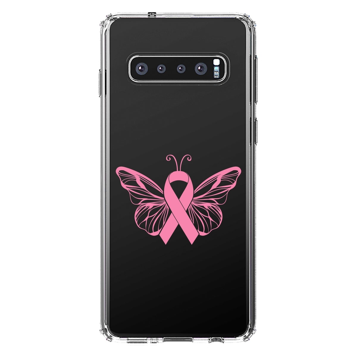 Pink Ribbon Cancer, Butterfly Clear Shockproof iPhone Case, view 17