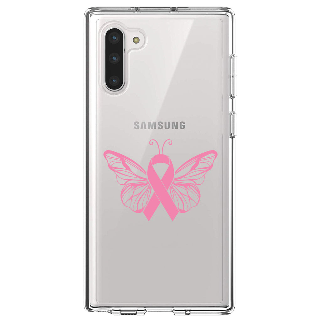 Pink Ribbon Cancer, Butterfly Clear Shockproof iPhone Case, view 9