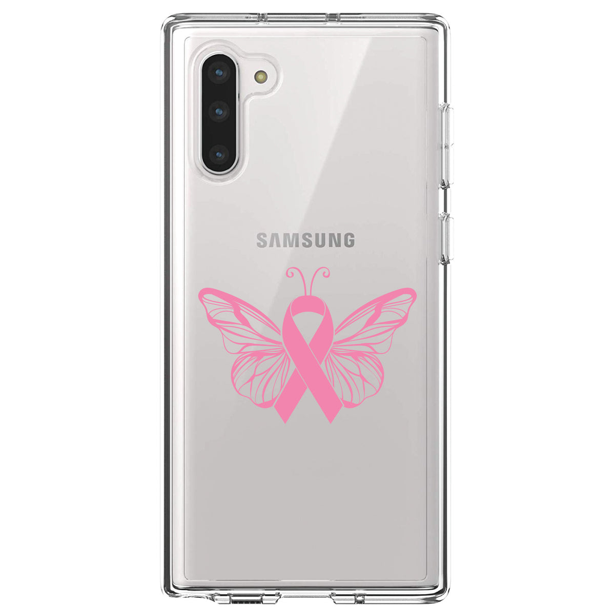 Pink Ribbon Cancer, Butterfly Clear Shockproof iPhone Case, view 9