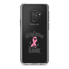 DistinctInk® Clear Shockproof Hybrid Case for Apple iPhone / Samsung Galaxy / Google Pixel - Pink Ribbon Cancer - Refuse to Sink Anchor