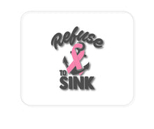 DistinctInk Custom Foam Rubber Mouse Pad - 1/4" Thick - Pink Ribbon Cancer - Refuse to Sink Anchor