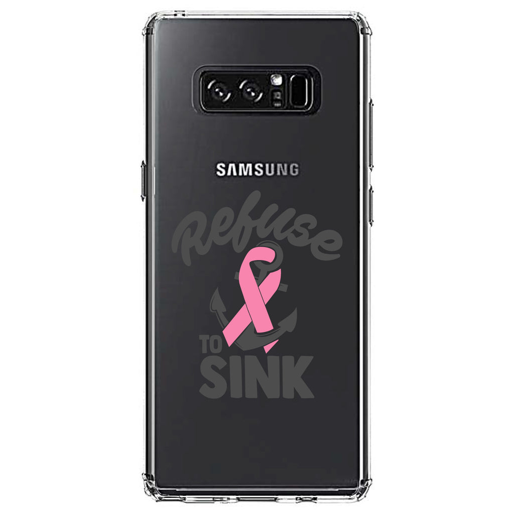 Pink Ribbon Cancer, Refuse to Sink Anchor Clear Shockproof iPhone Case, view 12
