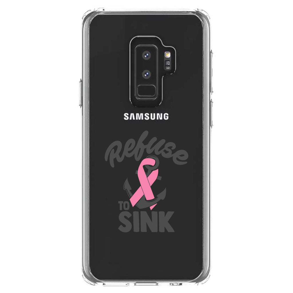 Pink Ribbon Cancer, Refuse to Sink Anchor Clear Shockproof iPhone Case, view 20