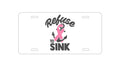 Custom Aluminum Decorative Vanity Front License Plate - Pink Ribbon Cancer - Refuse to Sink Anchor