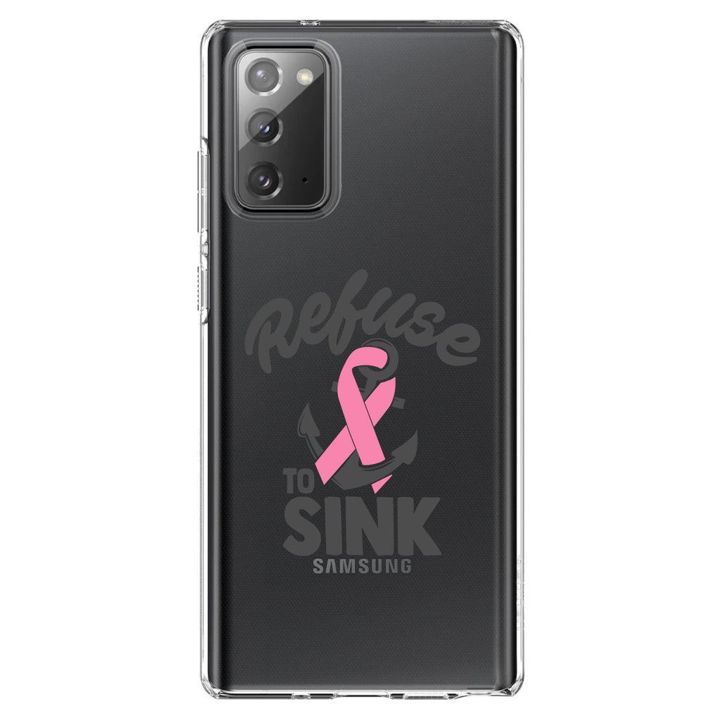 Pink Ribbon Cancer, Refuse to Sink Anchor Clear Shockproof iPhone Case, view 7