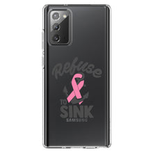 DistinctInk® Clear Shockproof Hybrid Case for Apple iPhone / Samsung Galaxy / Google Pixel - Pink Ribbon Cancer - Refuse to Sink Anchor