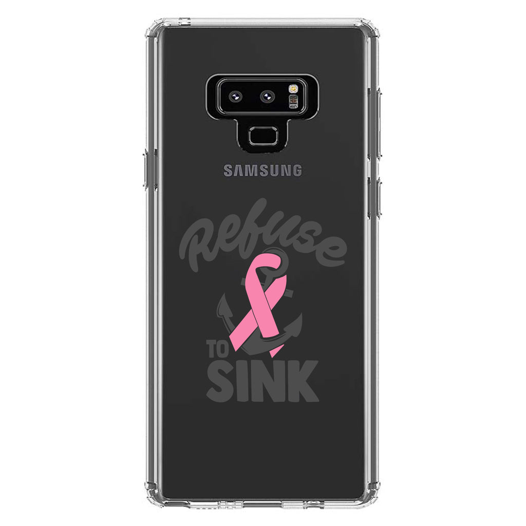 Pink Ribbon Cancer, Refuse to Sink Anchor Clear Shockproof iPhone Case, view 11