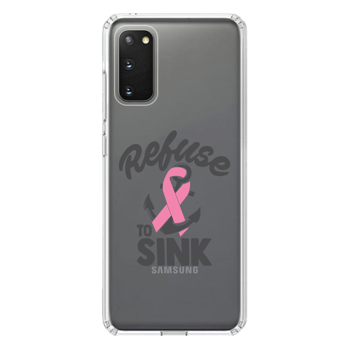 Pink Ribbon Cancer, Refuse to Sink Anchor Clear Shockproof iPhone Case, view 13