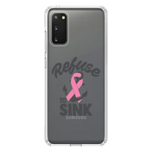 DistinctInk® Clear Shockproof Hybrid Case for Apple iPhone / Samsung Galaxy / Google Pixel - Pink Ribbon Cancer - Refuse to Sink Anchor