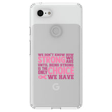 DistinctInk® Clear Shockproof Hybrid Case for Apple iPhone / Samsung Galaxy / Google Pixel - Pink Ribbon Cancer - How STRONG We Are