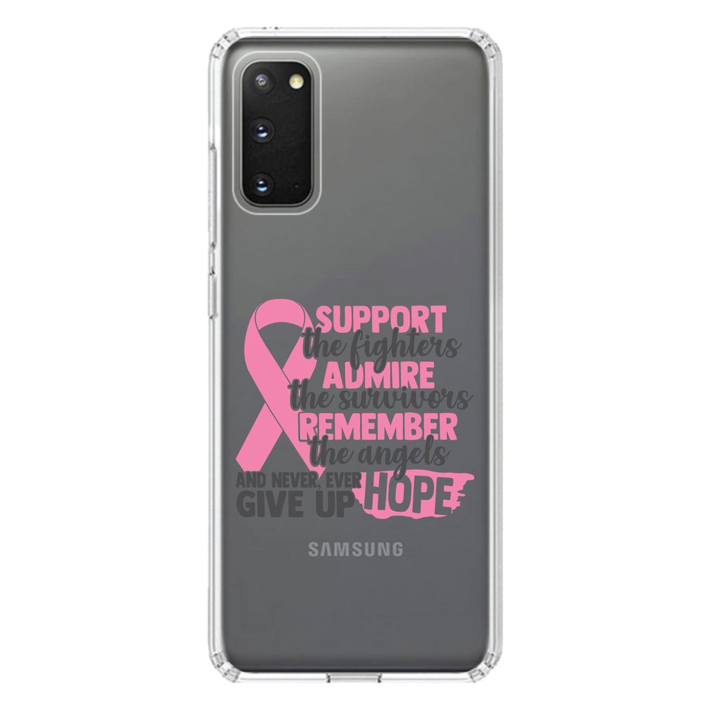 Pink Ribbon Cancer, Support Admire Remember Clear Shockproof iPhone Case, view 14