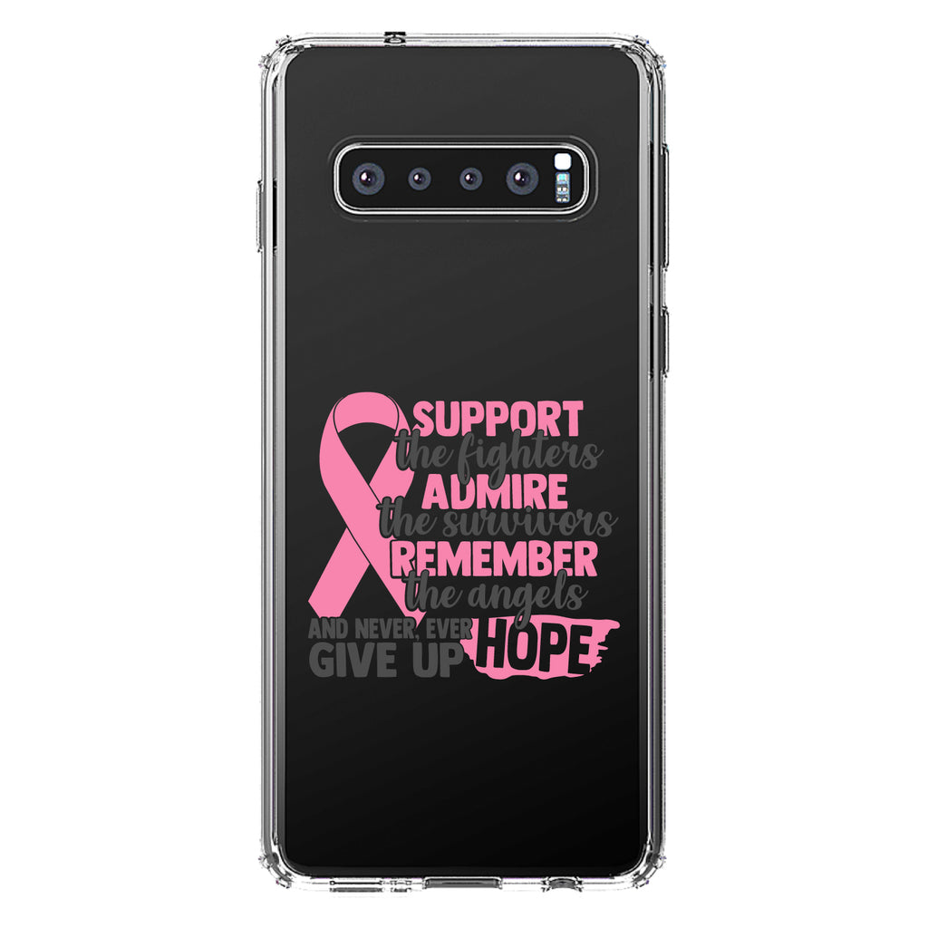 Pink Ribbon Cancer, Support Admire Remember Clear Shockproof iPhone Case, view 17