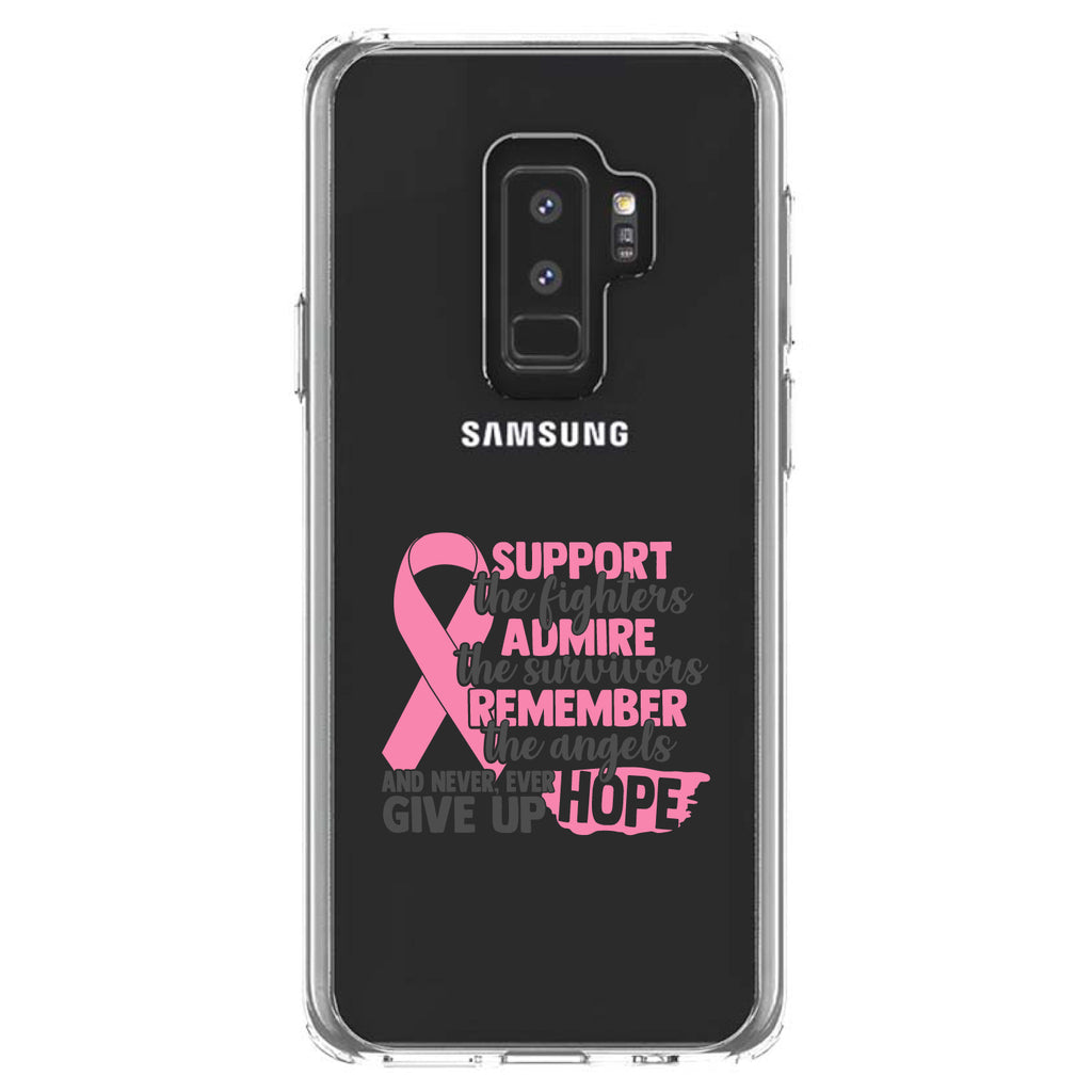 Pink Ribbon Cancer, Support Admire Remember Clear Shockproof iPhone Case, view 20