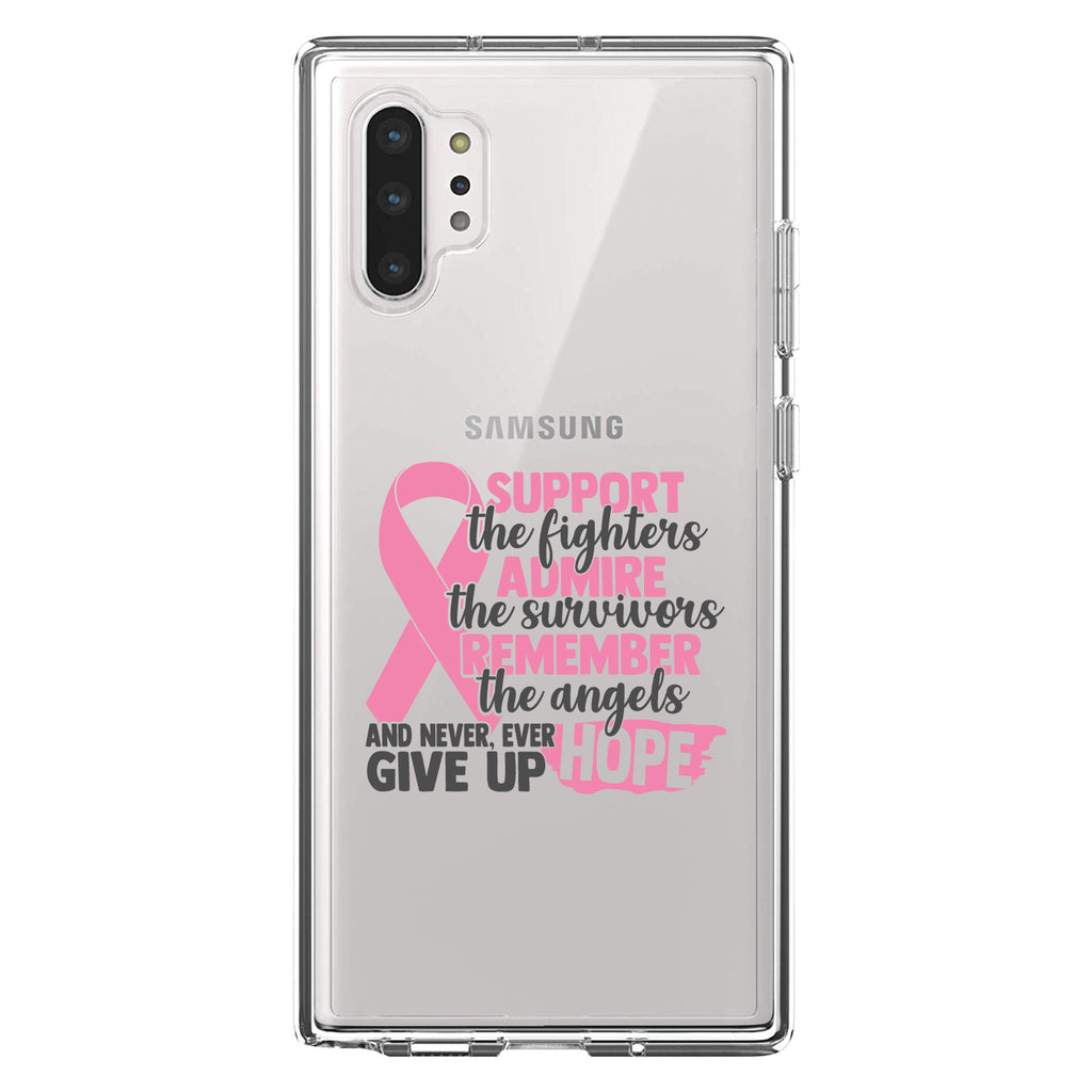 Pink Ribbon Cancer, Support Admire Remember Clear Shockproof iPhone Case, view 10