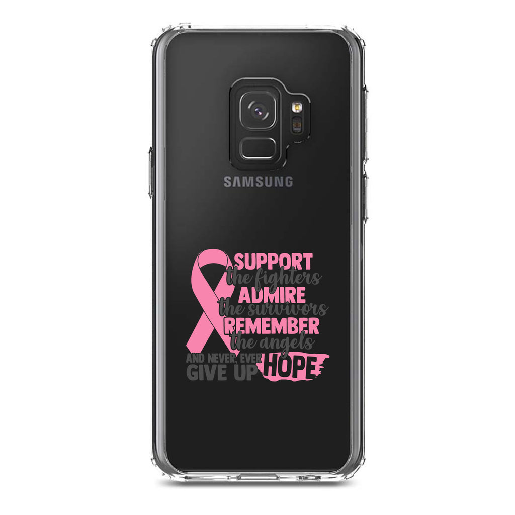 Pink Ribbon Cancer, Support Admire Remember Clear Shockproof iPhone Case, view 19
