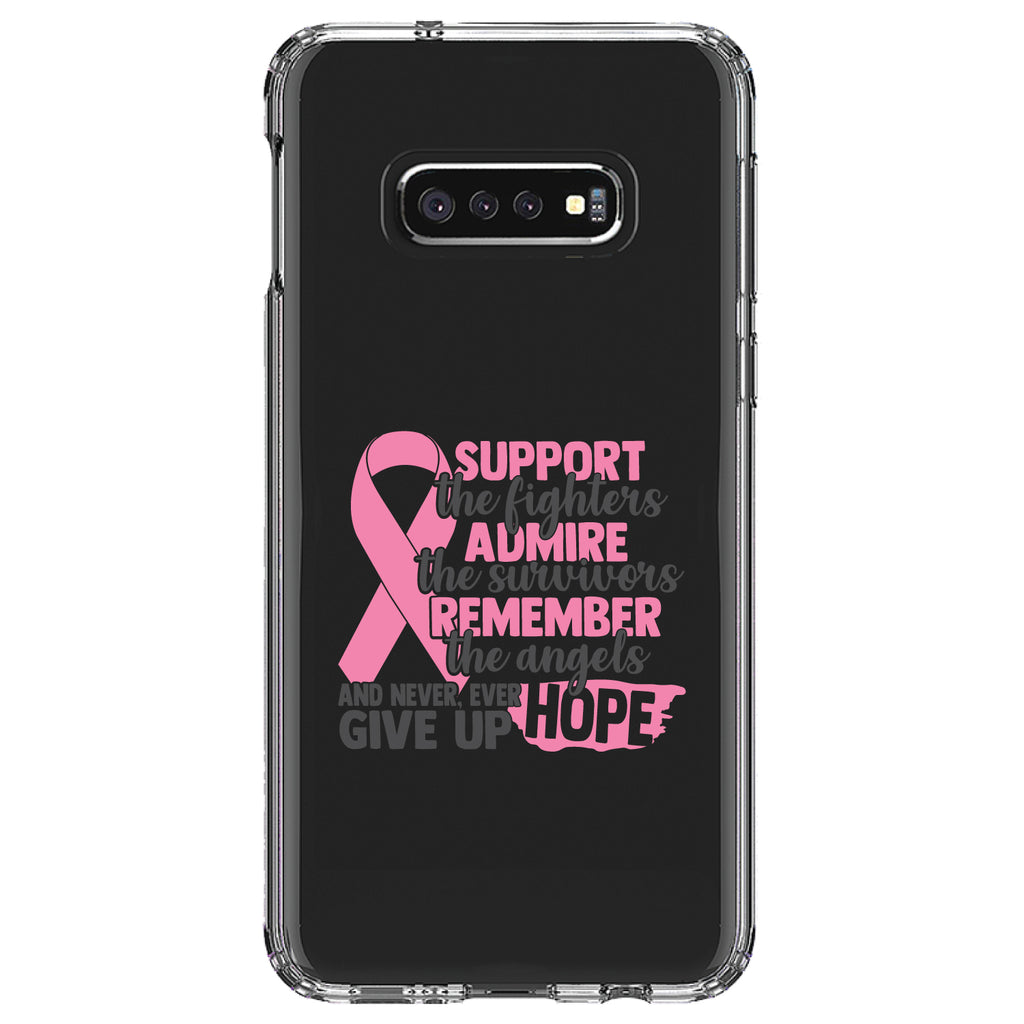 Pink Ribbon Cancer, Support Admire Remember Clear Shockproof iPhone Case, view 18