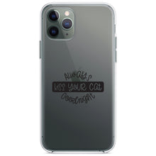 DistinctInk® Clear Shockproof Hybrid Case for Apple iPhone / Samsung Galaxy / Google Pixel - Always Kiss Your Cat Goodnight