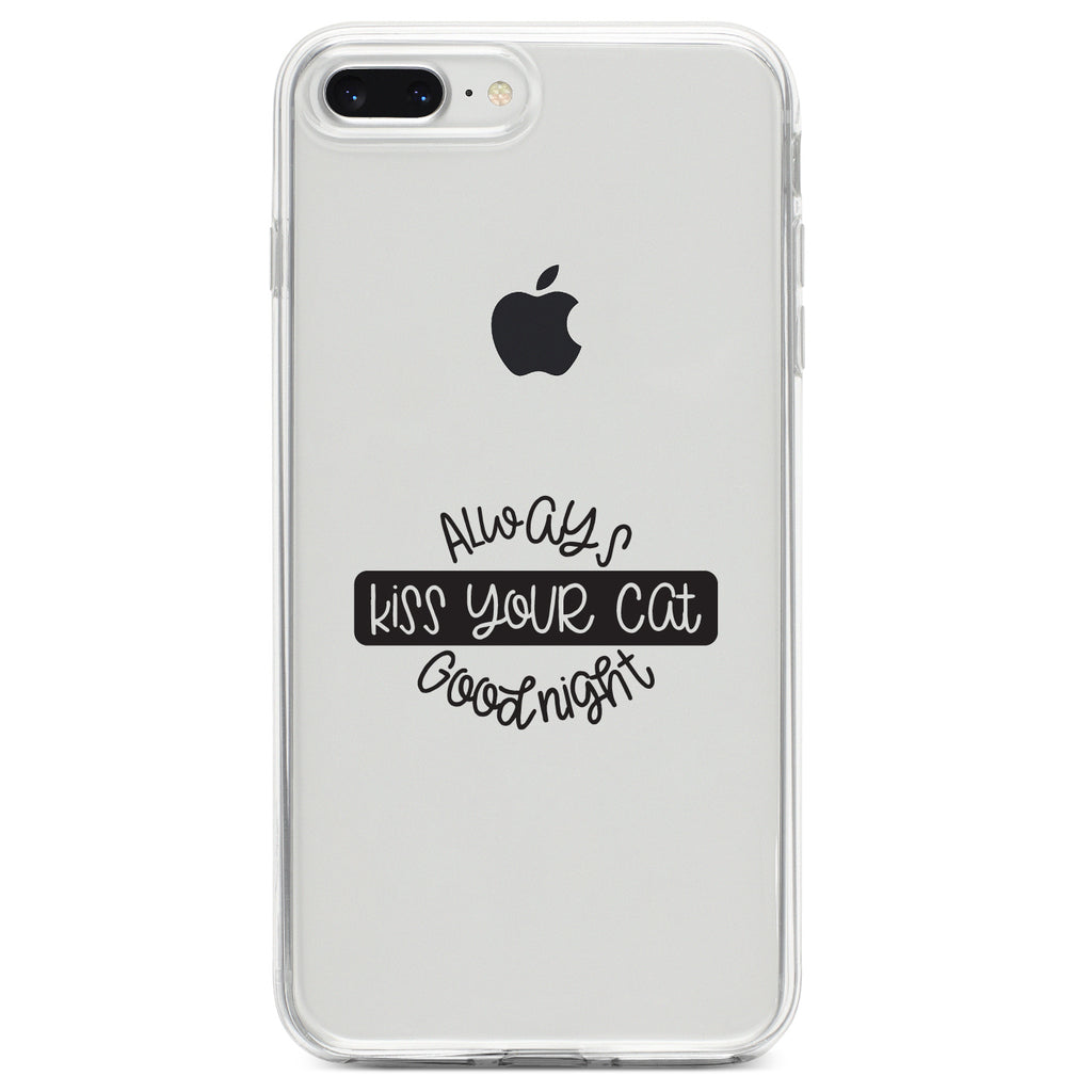 Always Kiss Your Cat Goodnight Clear Shockproof iPhone Case, view 6