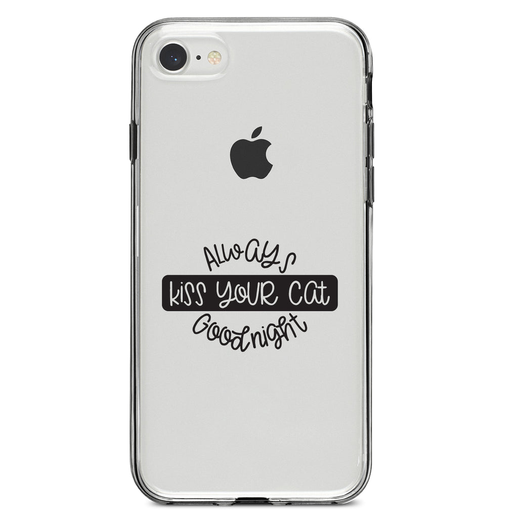 Always Kiss Your Cat Goodnight Clear Shockproof iPhone Case, view 5