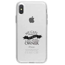 DistinctInk® Clear Shockproof Hybrid Case for Apple iPhone / Samsung Galaxy / Google Pixel - Cats Aren't Spoiled Well Trained Owner