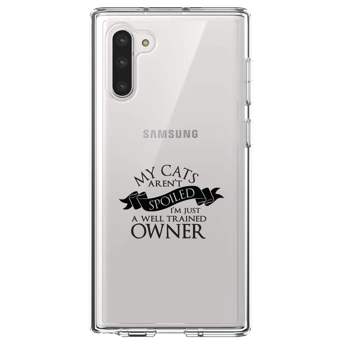 Cats Aren't Spoiled Well Trained Owner Clear Shockproof iPhone Case, view 9