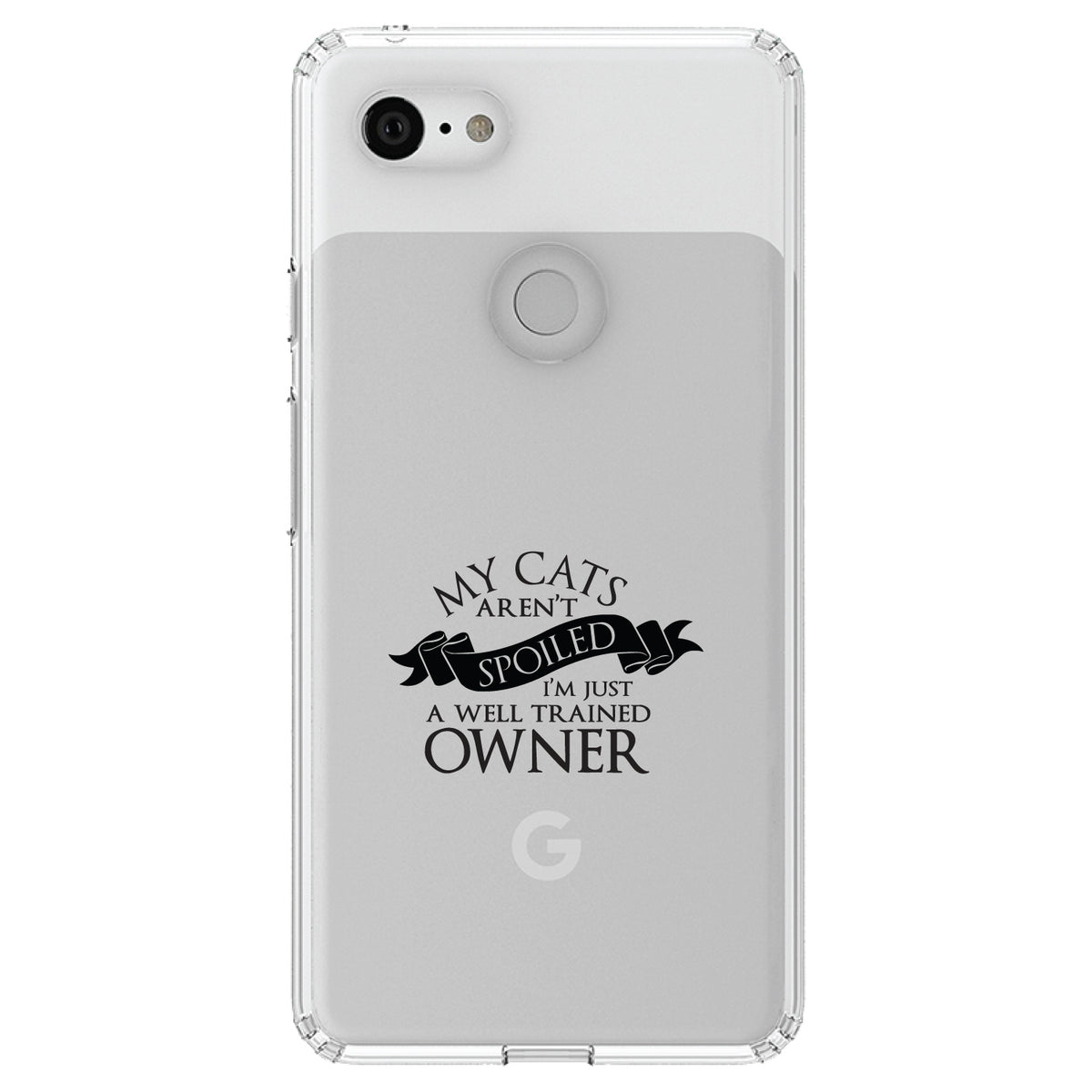 Cats Aren't Spoiled Well Trained Owner Clear Shockproof iPhone Case, view 21