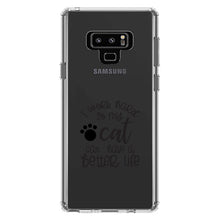 DistinctInk® Clear Shockproof Hybrid Case for Apple iPhone / Samsung Galaxy / Google Pixel - I Work Hard So My Cat Can Have a Better Life