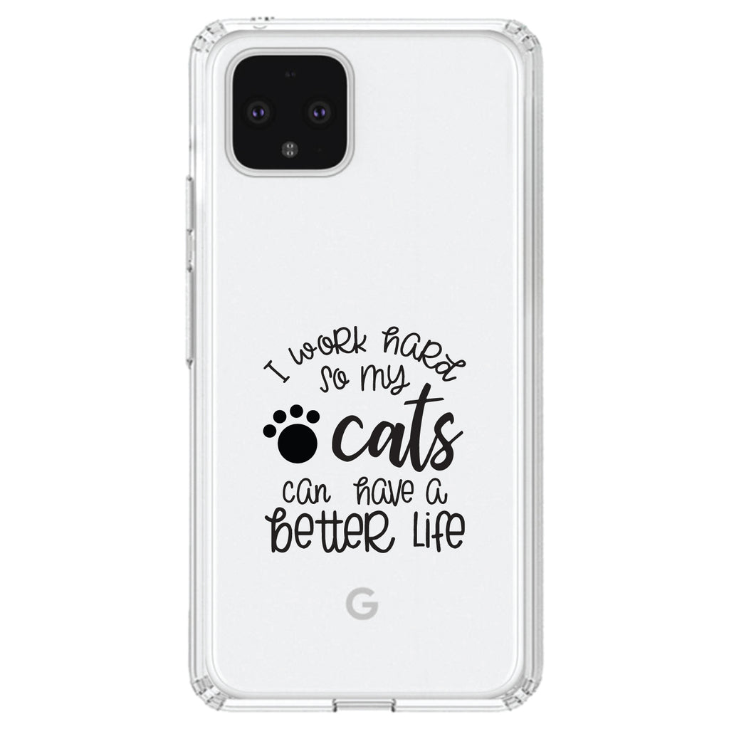 I Work Hard So My Cats Can Have a Better Life Clear Shockproof iPhone Case, view 24