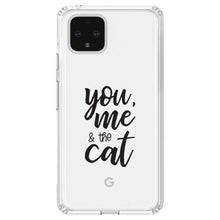 DistinctInk® Clear Shockproof Hybrid Case for Apple iPhone / Samsung Galaxy / Google Pixel - You, Me & the Cat