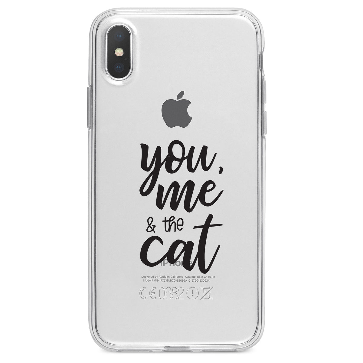 You, Me & the Cat Clear Shockproof iPhone Case, view 3
