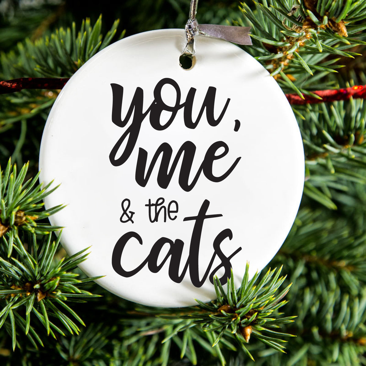 You, Me & the Cats Ceramic Ornament, view 2
